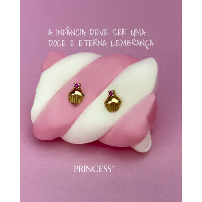 Brinco Cup Cake com Rubi