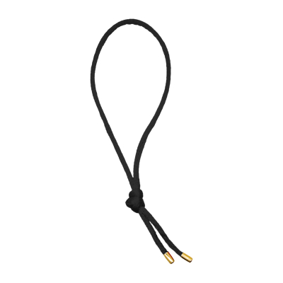 Pulseira Fio Preto com Ponteira de Ouro