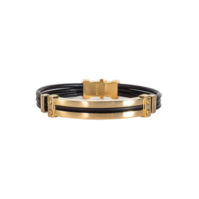 Pulseira Classic em Ouro Amarelo e Silicone