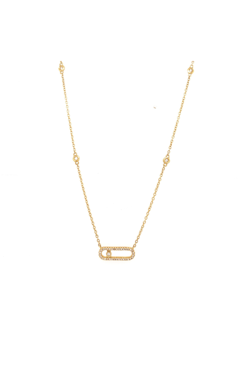 Gargantilha Lucce Mini com Brilhantes em Ouro Amarelo