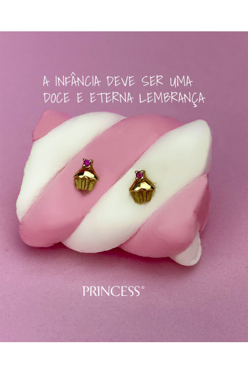 Brinco Cup Cake com Rubi